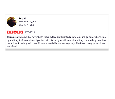 mgx barbersop 5 star review from Rob in Redwood City