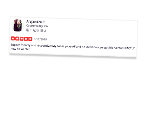 mgx barbersop 5 star review from Alejandra in Castro Valley
