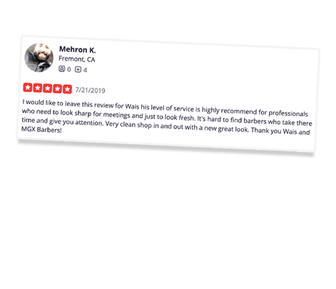 mgx barbersop 5 star review from Mehron in Fremont