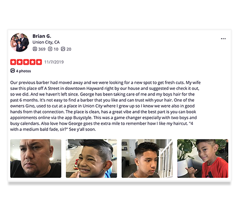 mgx barbersop 5 star review from Brian in union city